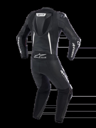Women Stella GP-R7 1-Piece Leather Suit – Black / Fuchsia