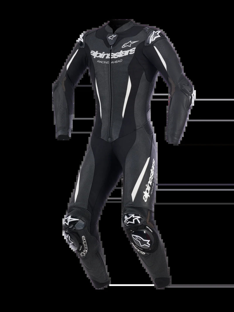 Women Stella GP-R7 1-Piece Leather Suit – Black / Fuchsia