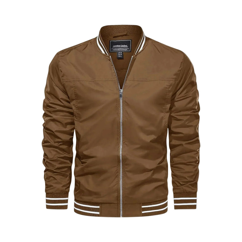 Men's Lightweight Bomber Jacket - Brown