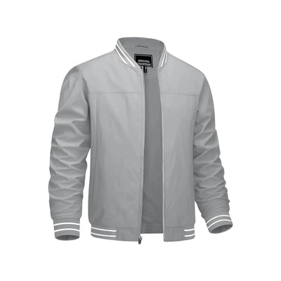 Men's Lightweight Bomber Jacket - Light Grey