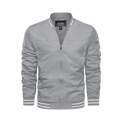 Men's Lightweight Bomber Jacket - Light Grey