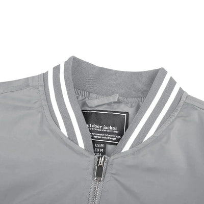 Men's Lightweight Bomber Jacket - Light Grey