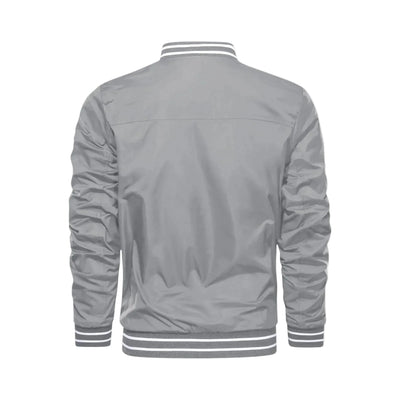 Men's Lightweight Bomber Jacket - Light Grey