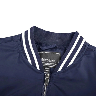 Men's Lightweight Bomber Jacket - Navy Blue