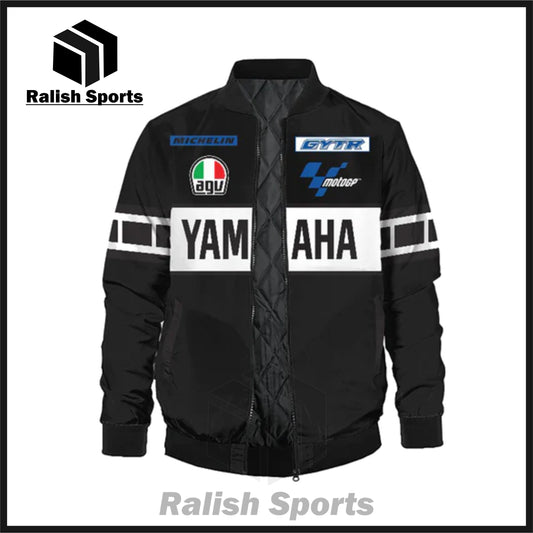 Yamaha Black biker Bomber Jacket