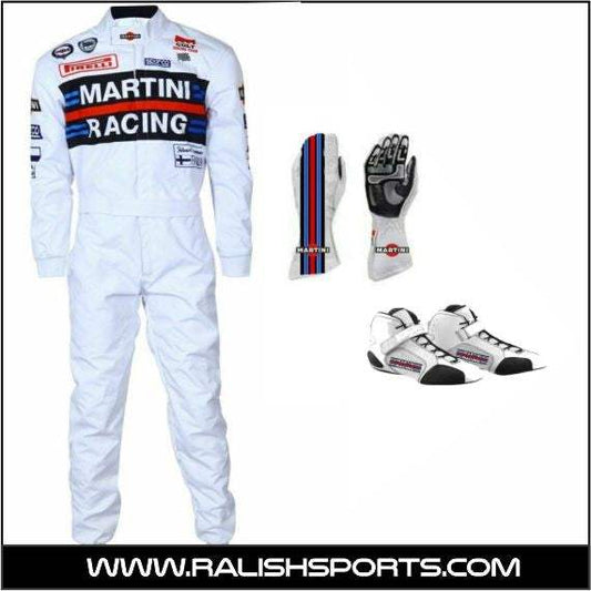 2022 MARTINI style KART RACING SUIT karting suit with Shoes and Gloves by - Ralish Sports