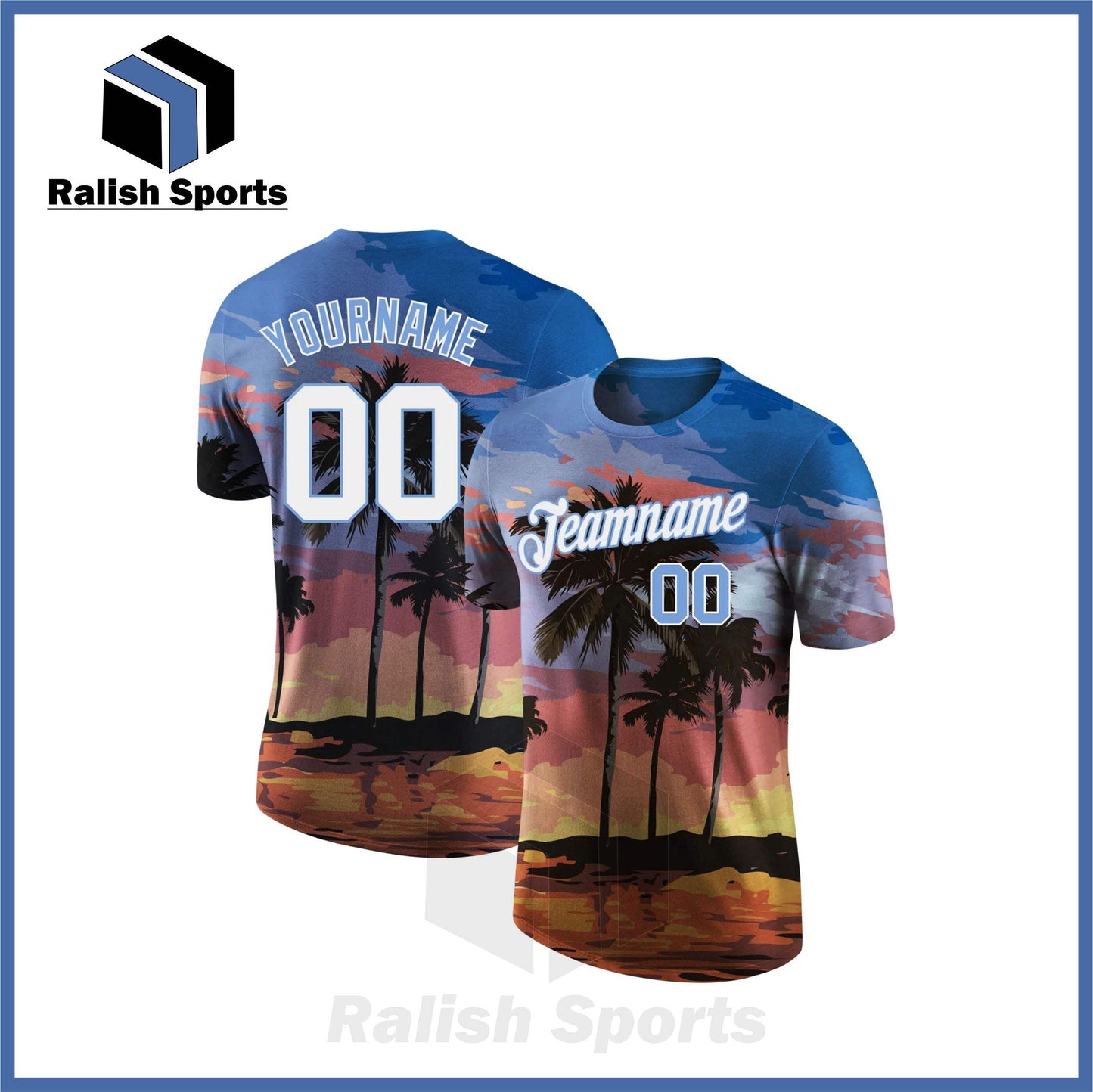 Custom 3D Pattern Design Hawaii Palm Trees Performance T-Shirt - Ralish Sports
