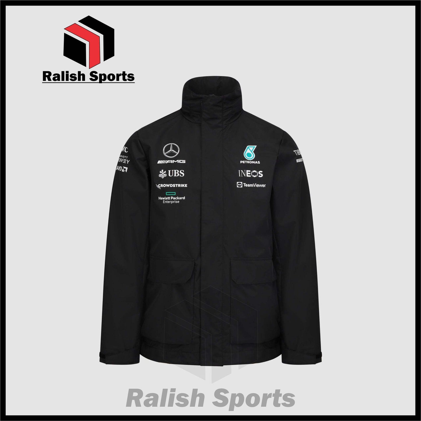 Mercedes-AMG Petronas 2022 Team Rain Jacket - Ralish Sports
