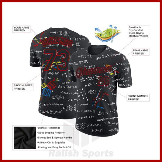 Custom 3D Pattern Design Math Performance T-Shirt - Ralish Sports