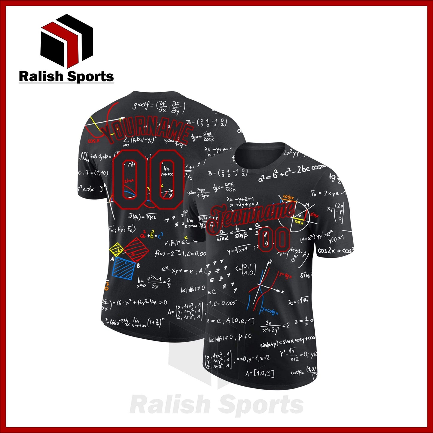 Custom 3D Pattern Design Math Performance T-Shirt - Ralish Sports