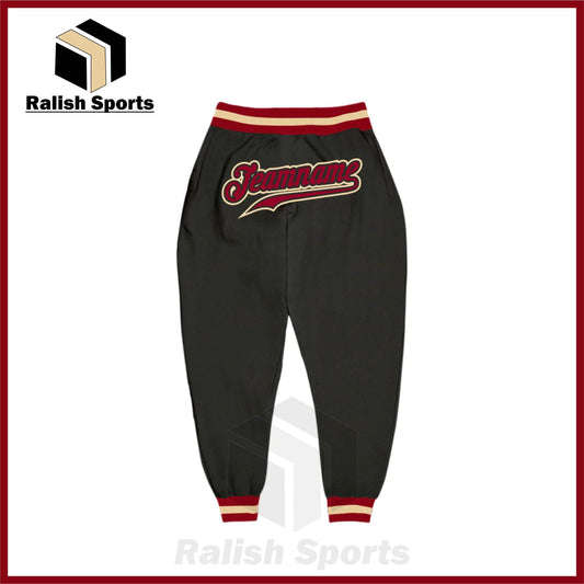 Custom Black Maroon-Crem Sports Pants - Ralish Sports