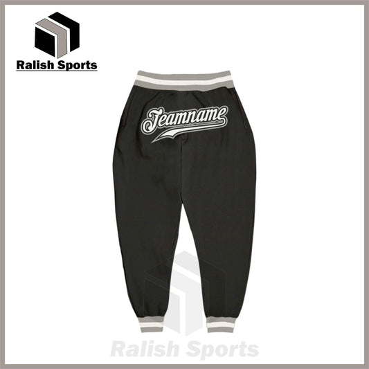 Custom Black White-Gray Sports Pants - Ralish Sports