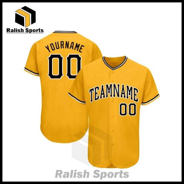 Custom Gold Black-White Baseball Jersey - Ralish Sports