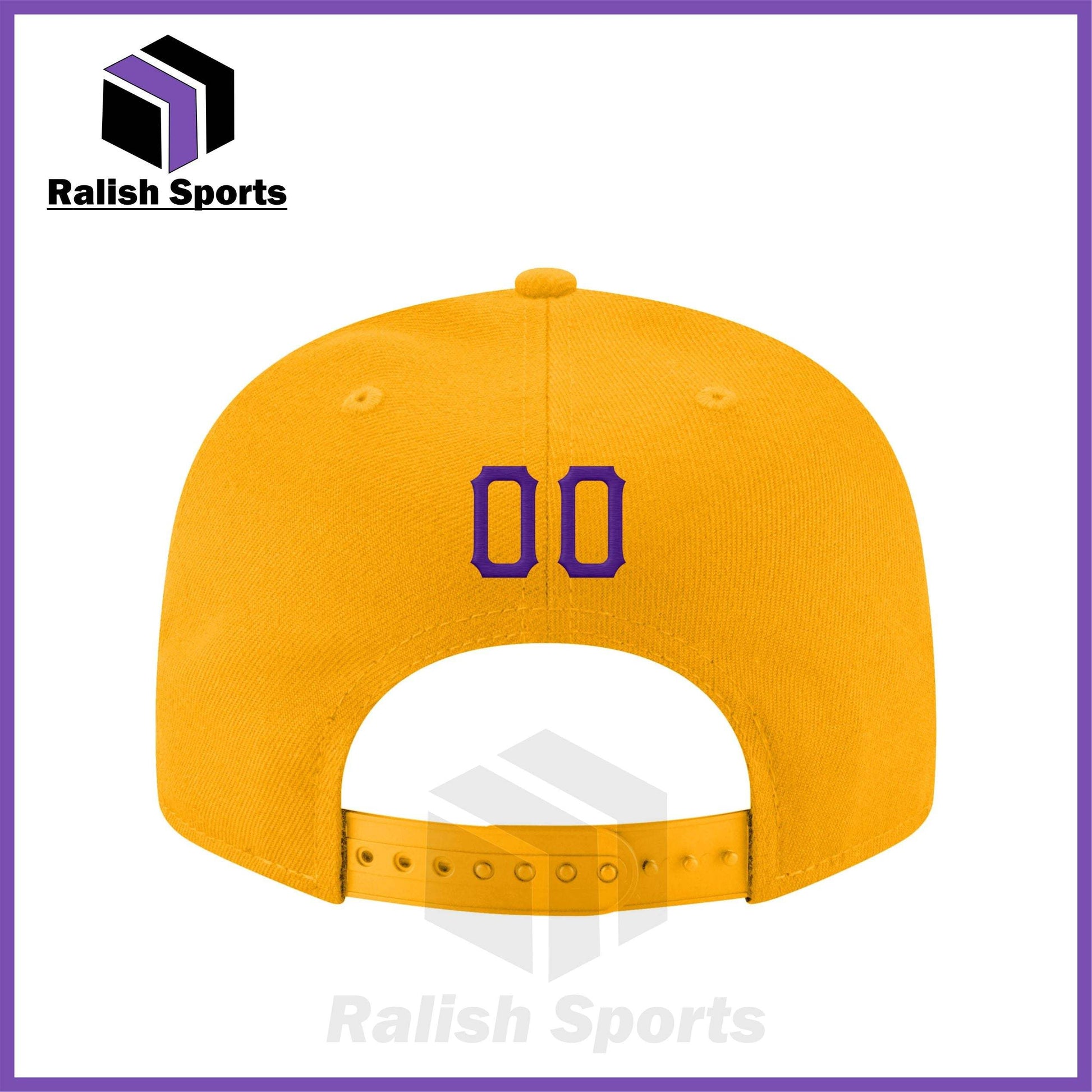 Custom Navy Gold-White Stitched Adjustable Snapback Hat - Ralish Sports