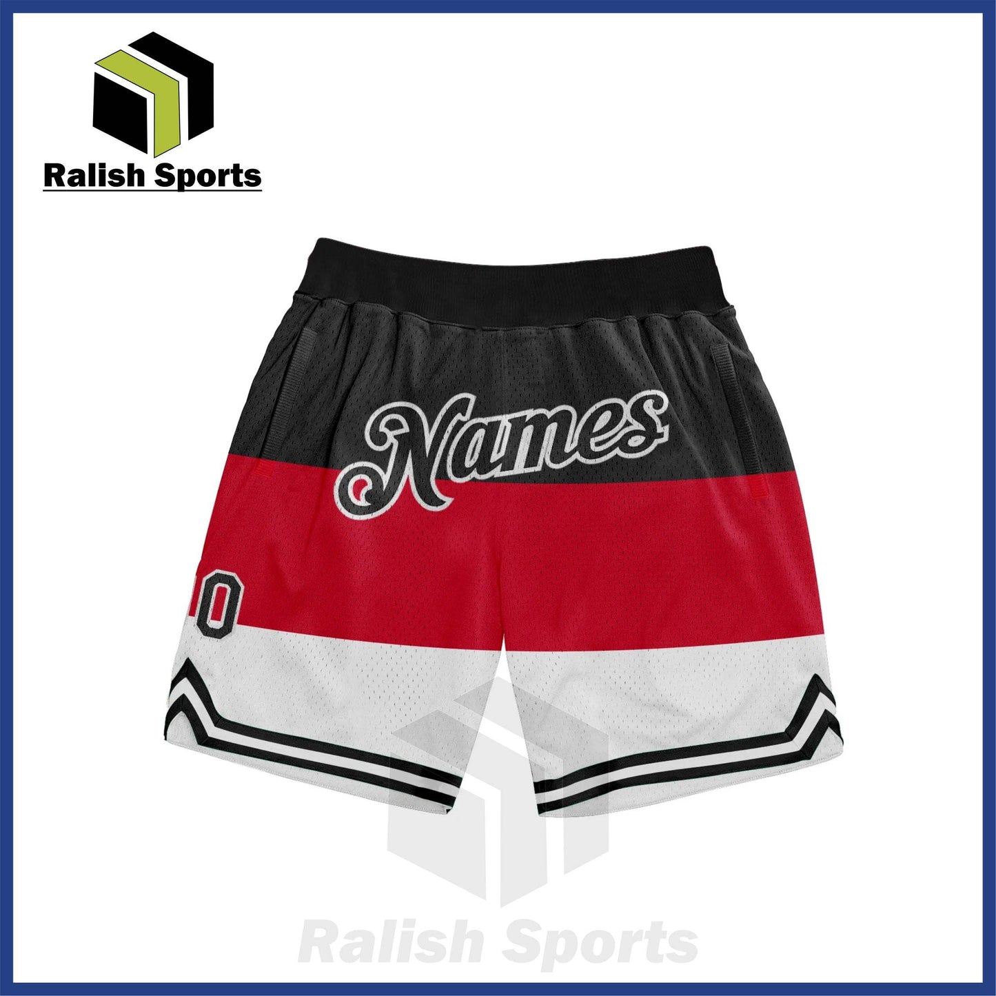 Custom Red Black-White 3D Pattern Design Multicolor Authentic Basketball Shorts - Ralish Sports