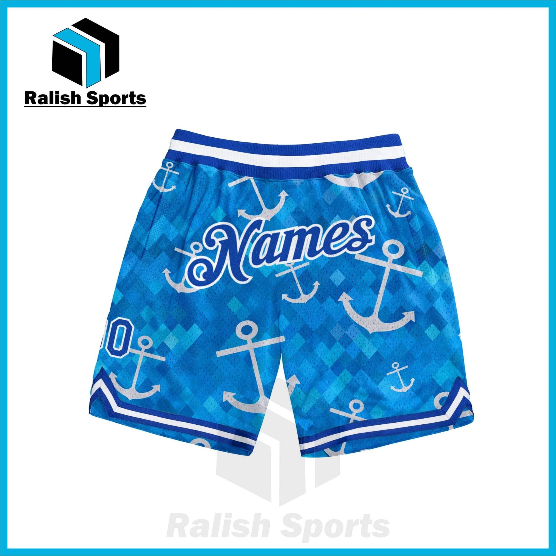 Custom Royal Royal-White 3D Pattern Design Anchors Authentic Basketball Shorts - Ralish Sports