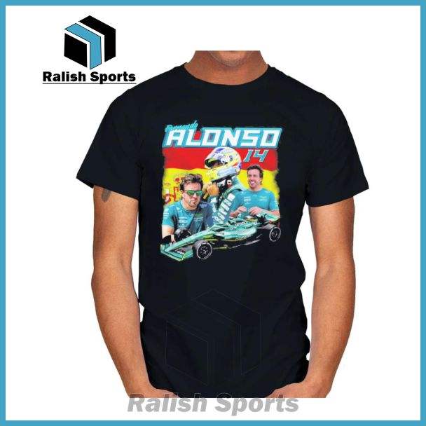 Fernando Alonso Aston Martin F1 Racing Vintage 90s T-Shirt - Ralish Sports