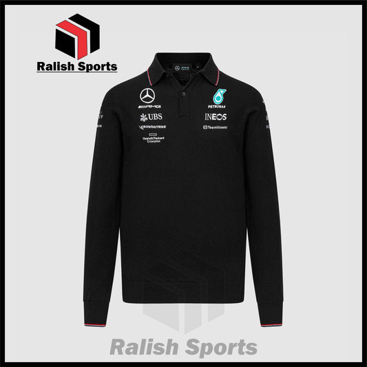 Mercedes-AMG F1 2023 Team Long sleeve Knitted Polo - Ralish Sports