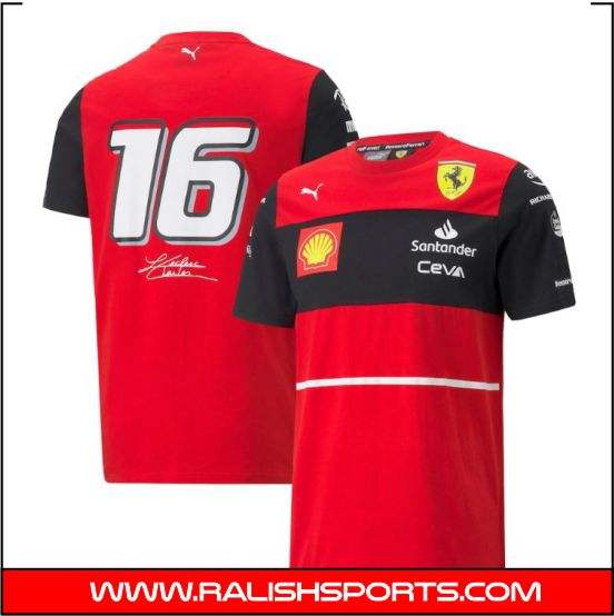 Scuderia Ferrari 2022 Team Charles Leclerc T-Shirt - Ralish Sports