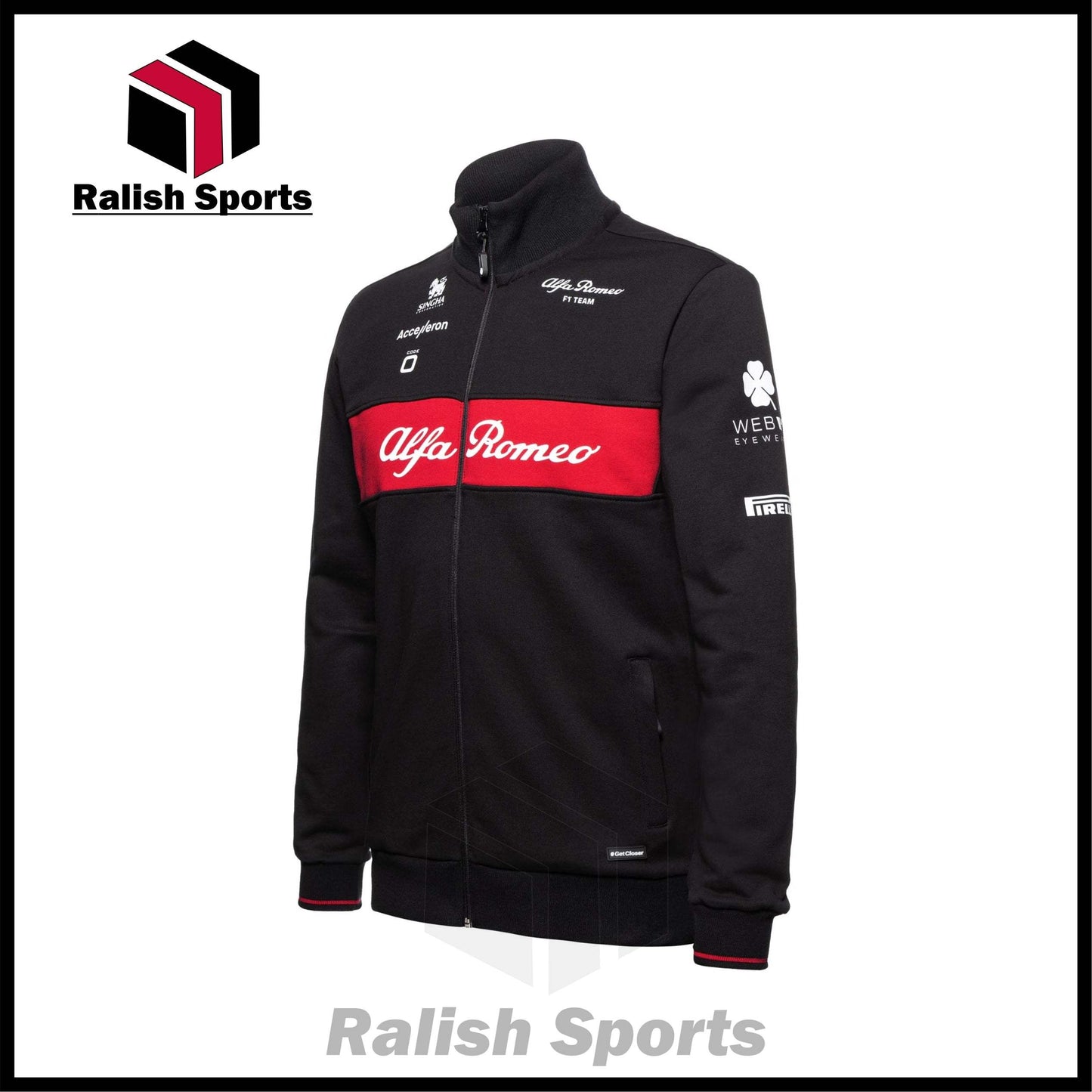 Valtteri bottas Racing F1 2023 Men's Team Full Zip Sweat Jacket - Ralish Sports